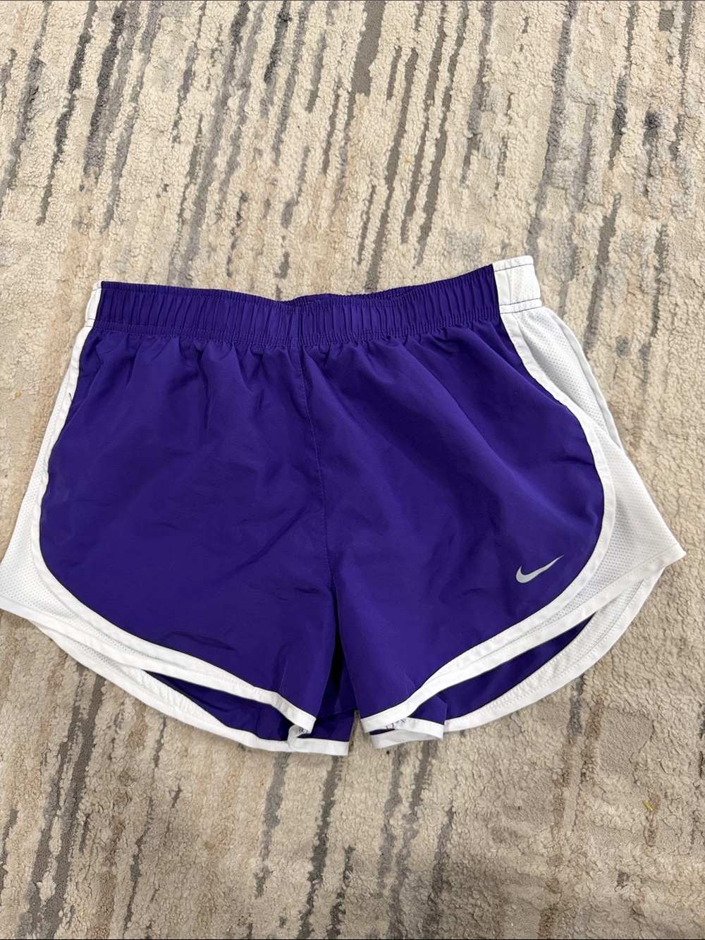 Nike Women's Purple Athletic Shorts with White Trim